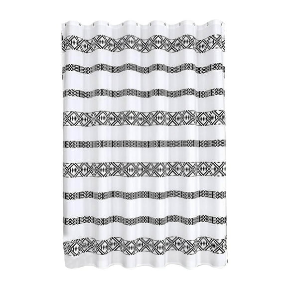 Ngheia 90*180 Black and White Bohemian Shower Curtain Aa, Shower Curtain Winter Snowman Bathroom Decor Xmas Tree Holiday Bathroom Curtain with 12 Hooks 72"X72", Shower Curtain*1