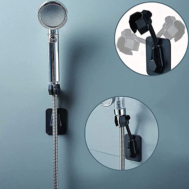 Soporte universal para cabezal de ducha montado en la pared, ABS ajustable, sin taladrar, autoadhesivo, giratorio a prueba de agua ShuxiuWang 8390605075186