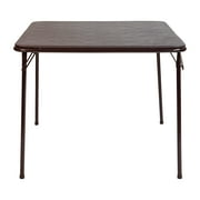 BizChair Vinyl-Covered Padded Folding Card Table for Game Rooms and Banquets, Brown
