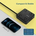 thumbnail image 7 of TROND Power Strip Surge Protector with USB, 10ft Long Extension Cord for 3 USB and 4 Outlets Black, 7 of 7