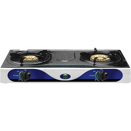 Portable Heavy Duty 2 Burner Propane Gas Stove Outdoor Cooking Gas Stove Full Stainless Steel Body with Electronic Ignition
