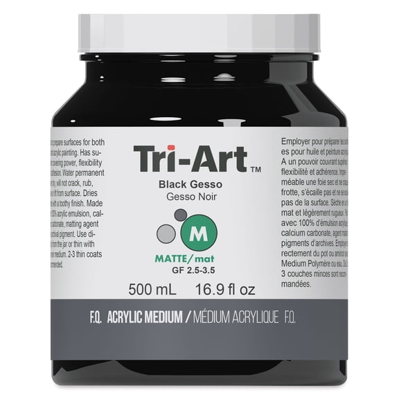 Tri-Art Acrylic Gesso - Black, 500 ml