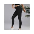 thumbnail image 3 of Women Yoga Sports Ribbed Seamless Leggings High Waisted Workout Gym Yoga Pants Quick-Drying Black L, 3 of 8