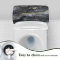thumbnail image 4 of Renewold Toilet Tank Lid Cover with Balck and Grey Marble Prints, Bathroom Decor Accessories, Stretchy Stains Resistant Toilet Top Cover Fit for Most Toilets Tanks, 4 of 6