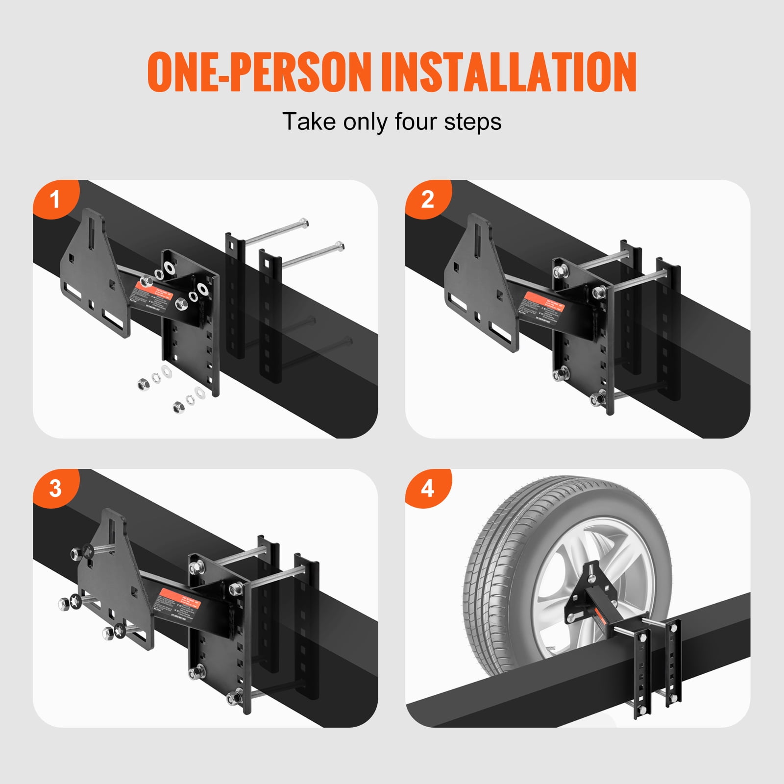 SKYSHALO Tire Bracket Mount Carrier for 4,5,6 & 8 Hub Hole Trailer Spare Tire Carrier