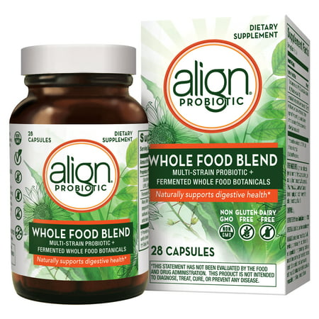 Align Whole Food Blend Multi-Strain Probiotic Supplement Made with Fermented Wholefood Botanicals, One a Day, Non-GMO, Vegan, Gluten Free, 28
