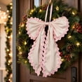 thumbnail image 4 of Wavy Edge Fabric Large Bow with Hanging Ribbon Multi Color Big Bow Ornament for Curtain Tieback Door Wreath Wall Birthday Party Decoration, 4 of 6