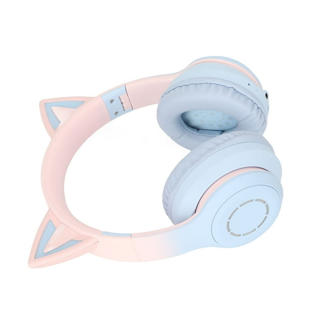Auriculares Liderados Con Oreja de Gato para Juegos Con Micrófono, 7 Colores, Auriculares Inalámbros Plegables para Adultos y Adolescentes, Sonido Estéreo, Carga rápida, y