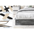 thumbnail image 4 of Historyli Cama de plataforma de madera maciza tamaño matrimonial, estructura de cama independiente con listones de madera, no requiere somier, color negro lavado., 4 of 7
