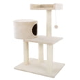 thumbnail image 6 of 3 Tier Cat Tree- Plush Multi Level Cat Tower with Scratching Posts Perch Style Bed Cat Condo and Hanging Toy for Cats and Kittens By PETMAKER (31?), 6 of 8