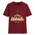 thumbnail image 3 of Gibobby Camisetas Mujer Baratas Manga Corta Camiseta gráfica para mujer, divertida camiseta manga corta con cuello redondo para ver películas, blusa(Vino,XL), 3 of 4