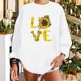 thumbnail image 2 of RKSTN Chandail en Molleton de la Saint-Valentin pour Femmes Surdimensionné Mode Décontractée Manches Longues Col Rond Chandail en Molleton Grande Taille Imprimé Cœur d'Amour Couleur Unie, 2 of 7