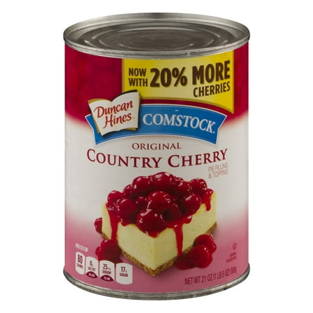 (3 Pack) Comstock Original Country Cherry Pie Filling Or Topping, 21 (Best Rated Frozen Cherry Pie)