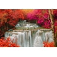 thumbnail image 2 of GreenDecor 7x5ft Cascade Red Maple Leaves Photography Backdrop Nature Fall Photo Background, 2 of 4