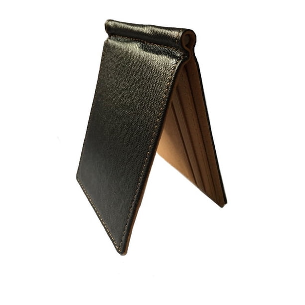 Cartera creativa para hombre, tarjetero de PU, moderna cartera con clip dorado y costuras de coche, juego de tarjetas de presentación