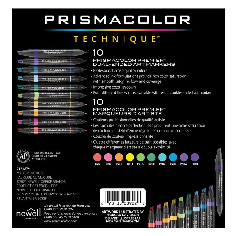 Prismacolor Technique Double-Ended Art Markers, Assorted Colors
