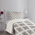 thumbnail image 3 of Ambesonne Grey and White Quilted Bedspread Set 2 Pcs, Geometric Damask, Twin Size, Dimgrey White, 3 of 5