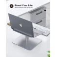 thumbnail image 2 of Swivel Laptop Stand, Laptop Riser - [360-Rotating] Ergonomic Aluminum Computer Desk Holder Compatible with MacBook, Air, Pro, Dell XPS, HP and More 10" - 17.3" Notebook - Sliver, 2 of 7