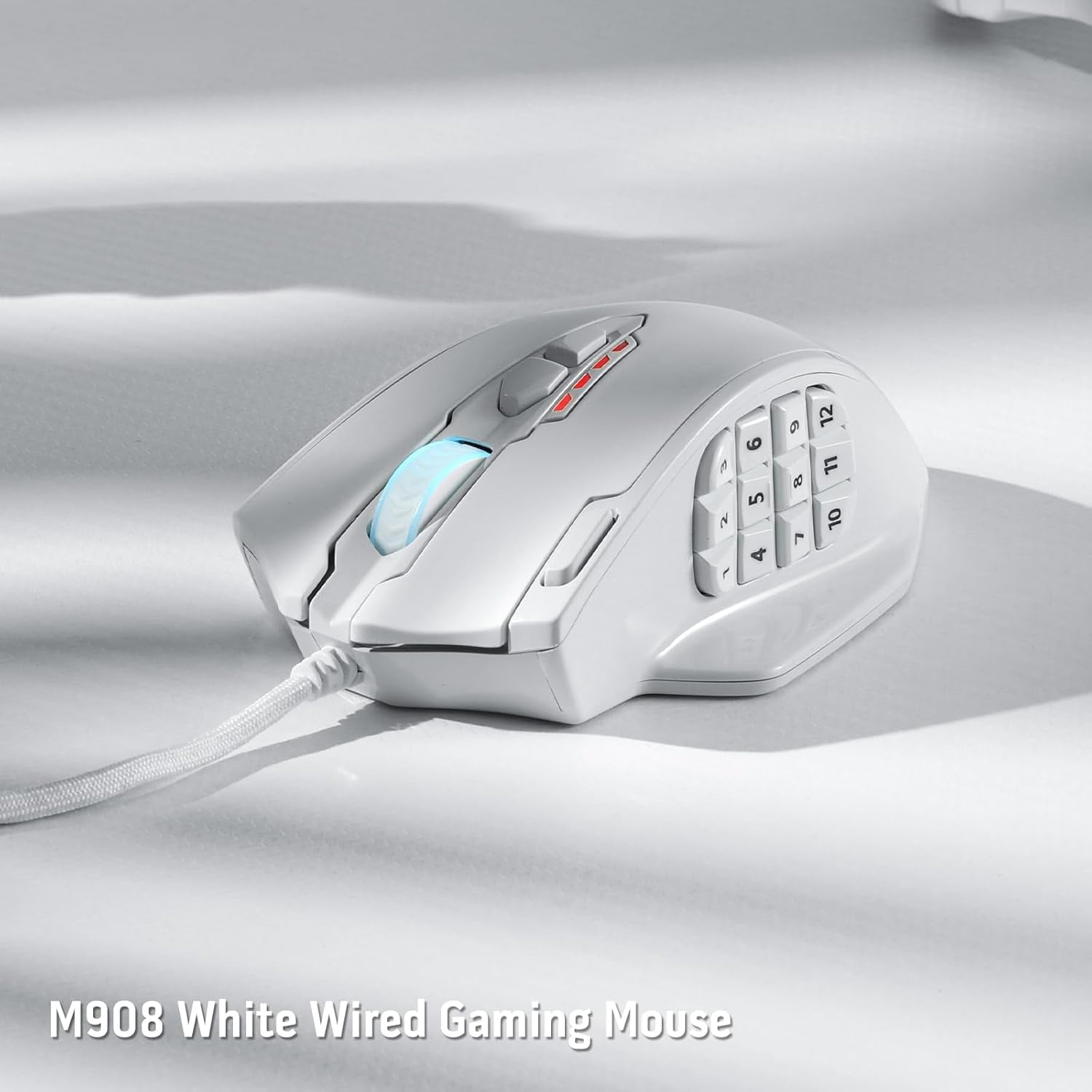 Redragon M908 Impact RGB LED MMO Gaming Mouse – 12 Side Buttons, 12,400 DPI