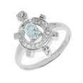 thumbnail image 2 of Sterling Silver with Natural Aquamarine and White Topaz Turtle Ring, 2 of 3