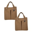 thumbnail image 1 of Oleegame 2PC Bathtub Drain Stopper Spring And Summer Canvas Solid Color Stitching Handbag Student Lunch Box Bag Bento Handbag Multi Pocket Practical Canvas Bag Brown, 1 of 9