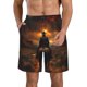 thumbnail image 1 of Balery Western Rainy Desert Cowboy Traje de Baño Estilo Hawaiano para Hombre, Shorts de Secado Rápido con Bolsillos-Medium, 1 of 6