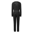 thumbnail image 3 of Women Autumn And Winter Sequins Small Fragrance Leisure Sports Long Sweater Pencil Pants Respirator Two Piece Suit Women Overall Homecoming Pantsuits for Teens Winter Women Clothes Casual Outfits Ski, 3 of 7