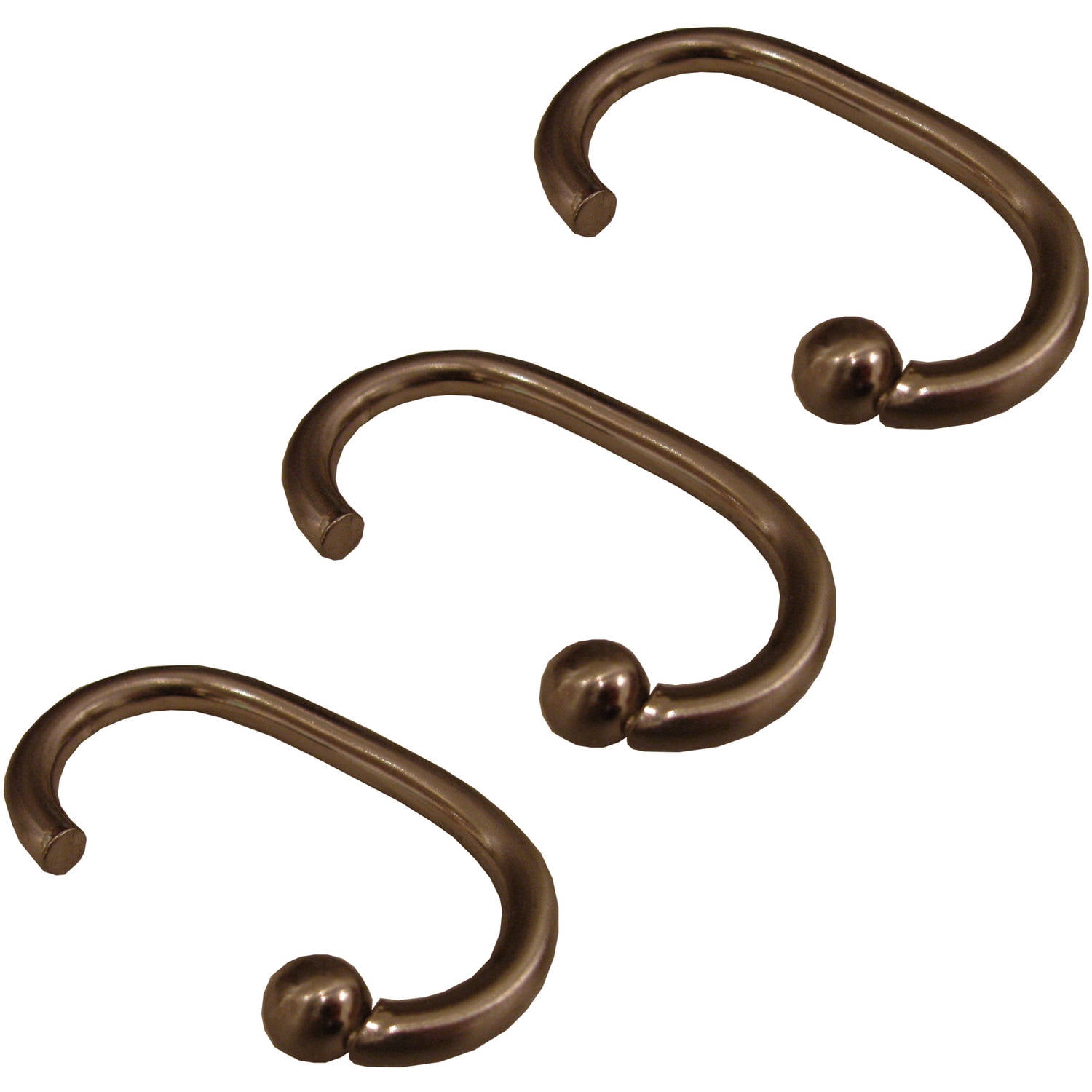 Excell "G" Metal ShowerCurtain Hooks, 12Piece Hook Set, Bronze