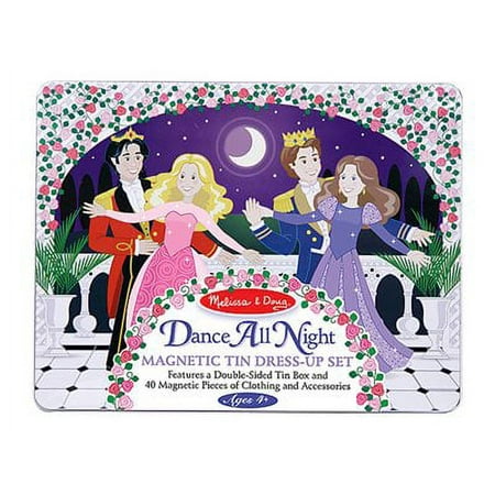Melissa & Doug Dance All Night Magnetic Tin Dress-Up Set - 40 Magnets Store in Travel Case