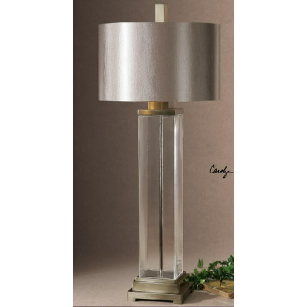 43 75 Tall Thick Clear Glass Pillar, Tall Clear Glass Table Lamps