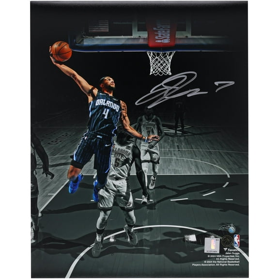 Jalen Suggs Orlando Magic Autographed 11" x 14" Spotlight Dunking Photograph - Fanatics Authentic Certified