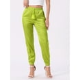 thumbnail image 3 of DARING DIVA Women's Drawstring Elastic Waist Ankle Length Joggers S Fluorescent Yellow, 3 of 6