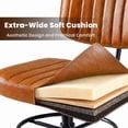 thumbnail image 2 of Edx Adjustable Height & Foot Rest Drafting Chairs with Backrest, PU Leather Modern Style with Wheels 360°Swivel for Home Office Bar Kitchen Shop(Brown), 2 of 7