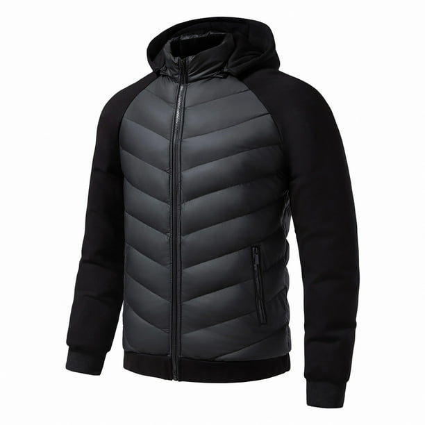 Ceisia Men's Winter Warm Stand Collar Zipper Cardigan with Pockets Windproof Water Gift Repellent Lightweight Puffer Jacket