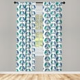thumbnail image 5 of Ambesonne Seahorse Window Curtains, Nautical Creatures Oceanic, Each 28" W x 84" L, Sea Blue Dark Violet, 5 of 5