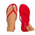 thumbnail image 2 of Womens Flip Flops Comfortable Arch Support Comfortable Yoga Mat on Summer Beach Walking Thong Cushion Sandals(Red,9.5), 2 of 6