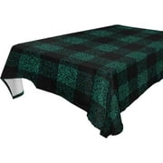 SKYSONIC 60"x60" Square Tablecloth with Turquoise Lumberjack Plaid Prints, Anti-Wrinkle and Smooth Table Cloth for Kitchen/Home/Dinning Wedding Decoration