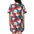 thumbnail image 3 of Kdxio Beautiful Flower Print Pajamas Sets for Women Short-Sleeved Pjs with Lounge Shorts Two Piece Sleepwear S-4XL, 3 of 9