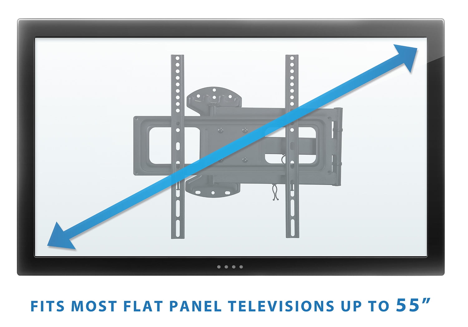Mount-It! Swivel Arm TV Wall Mount, Long 24" Extension Arm, Fits 32" to 55" Tv's, Capacity 77 lbs., Works on Corner Applications