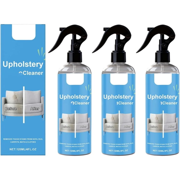 2026 Must-Have Upholstery Cleaner - Stain Remover Spray for Sofa, Carpet, Fabric Mats & Clothes, Gentle Formula Protects Texture, Fast-Action Home Cleaning Solution(3pcs)