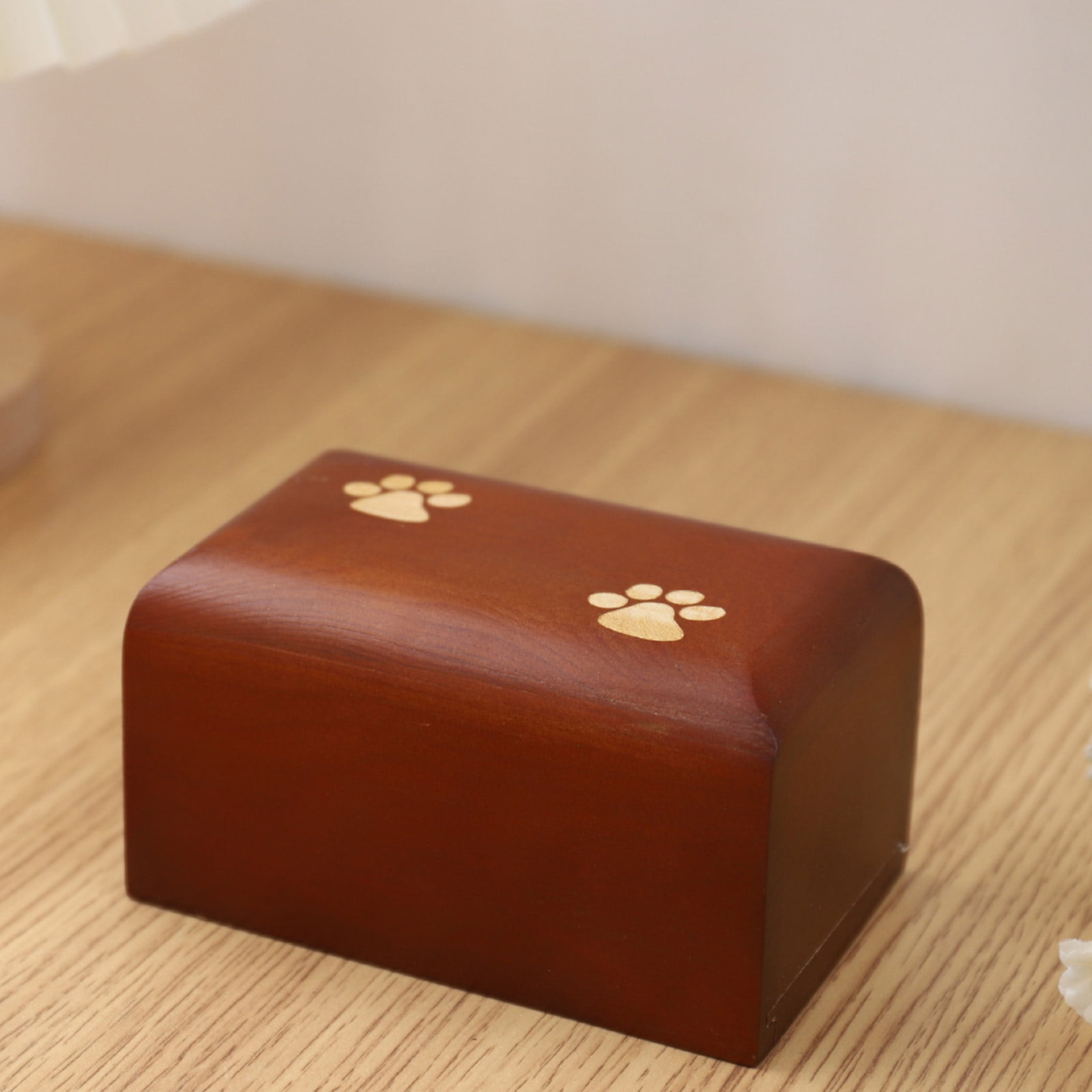 Dog Wood Urn Cremation Urn Memorial Gifts Memorial Paw Print Rememberable Urn for Deceased Pet Ashes