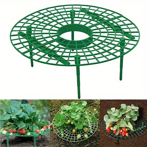 Strawberry Plant Support, 15 Pack, Raised Grid Stand to Keep Strawberries Off The Ground, Strawberry Holder for Garden Beds, Raised Planters & Pots (Round)