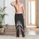 thumbnail image 2 of Balery Black And White Shark Pantalones de pijama para hombre, pijama ultraligero, pantalón de descanso-Large, 2 of 6