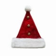thumbnail image 2 of Plush Jingle Bell Christmas Hat - Festive Family Party Decoration, Soft Comfortable Hat for Adults, Cute Holiday Headwear for Christmas Celebrations, 12.6*17.72in, Red, 2 of 6