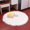 thumbnail image 1 of Round Fur Rugs For Bedroom Living Room Floor Shaggy Plush Soft Faux Sheepskin Carpet White Home Floor Mat Area Rug Bedside Rugs, 1 of 5