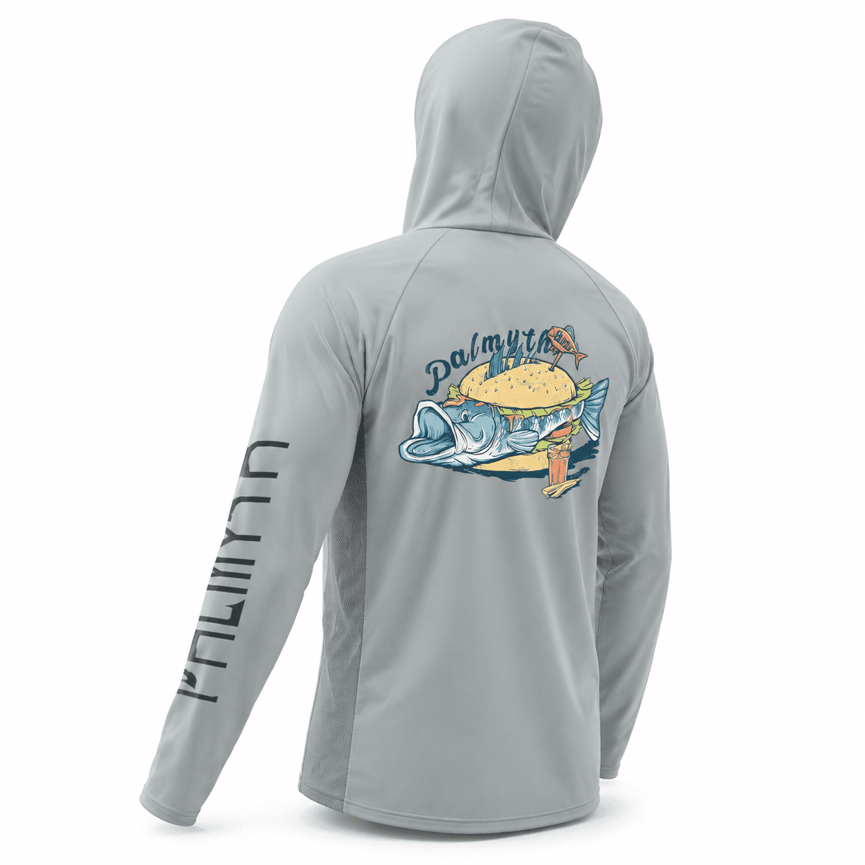 Men Upf 50+ Fishing Hooneck Gaiter Long Sleeve Sun Shirt