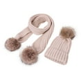 thumbnail image 2 of NAISIBABY Boys Girls Beanie Hat Scarf Set, Cute Knit Thickening Solid Color Kids Winter Outdoor Keep Warm 2 Pieces Set Beige Free Size, 2 of 6