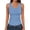 Sky Blue, variant on Womens V Neck Sleeveless Racerback Ribbed Knit Slim Fitted Basic Tank Top Shirt