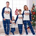 thumbnail image 3 of Pijamas familiares navideños a juego, conjuntos de pijamas verdes con gafas de sol, Navidad en julio, 3 of 4