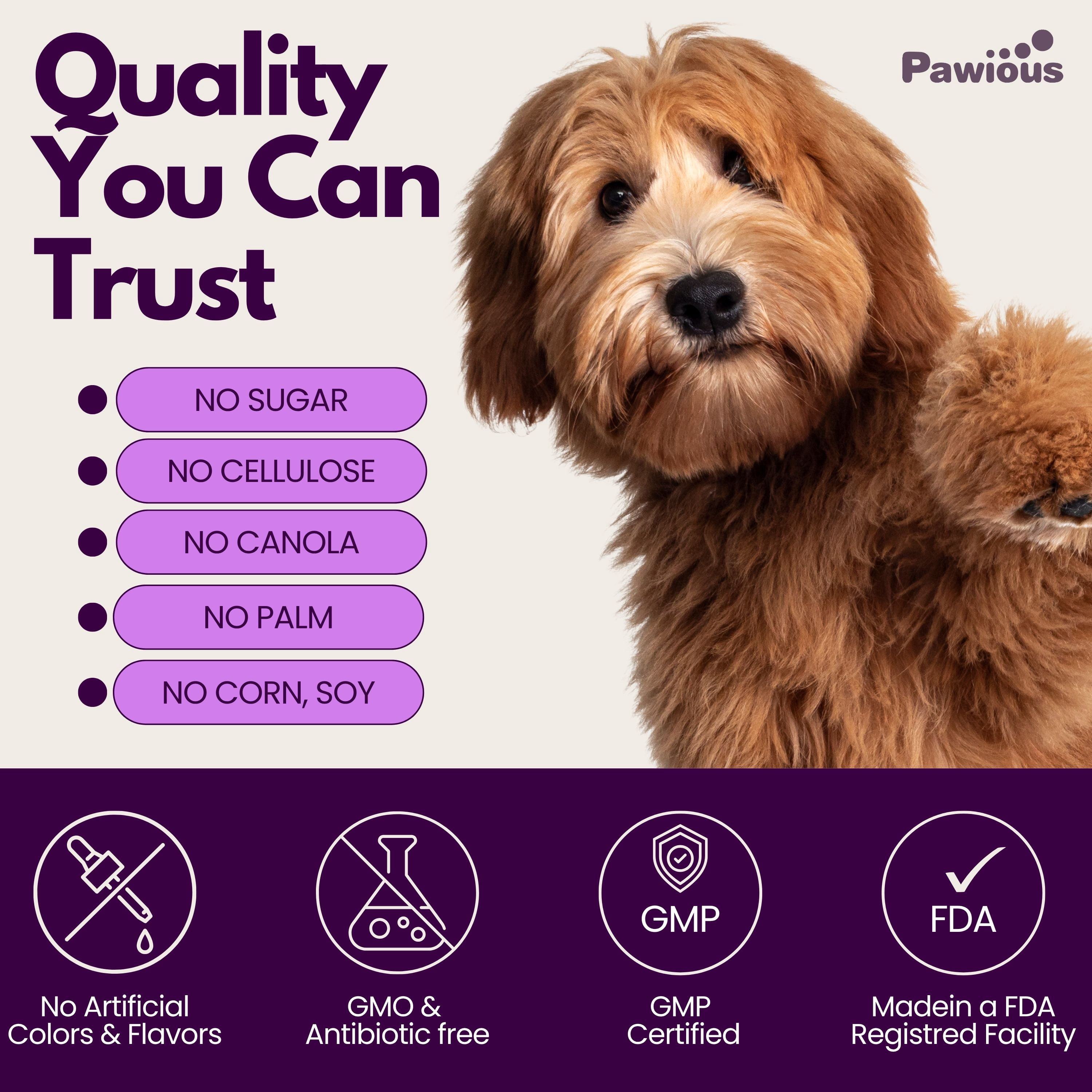 Pawious Multivitamin for Dogs, Hip and Joint Support, Chicken Flavor, 9 oz, 120 ct.